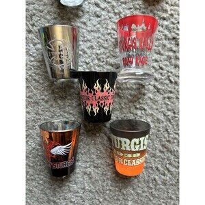 Sturgis Motorcycle Shot Glass Lot Of  5 2006 + Road Rage